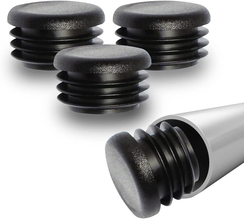 Prescott Plastics 1 1/4” (31.75 mm) Round Plastic Hole Plugs, Insert, Black End Caps for Metal Tubing, Hardware Plugs, Fences, Glide Protection from Chair Legs and Furniture - 50 Pack