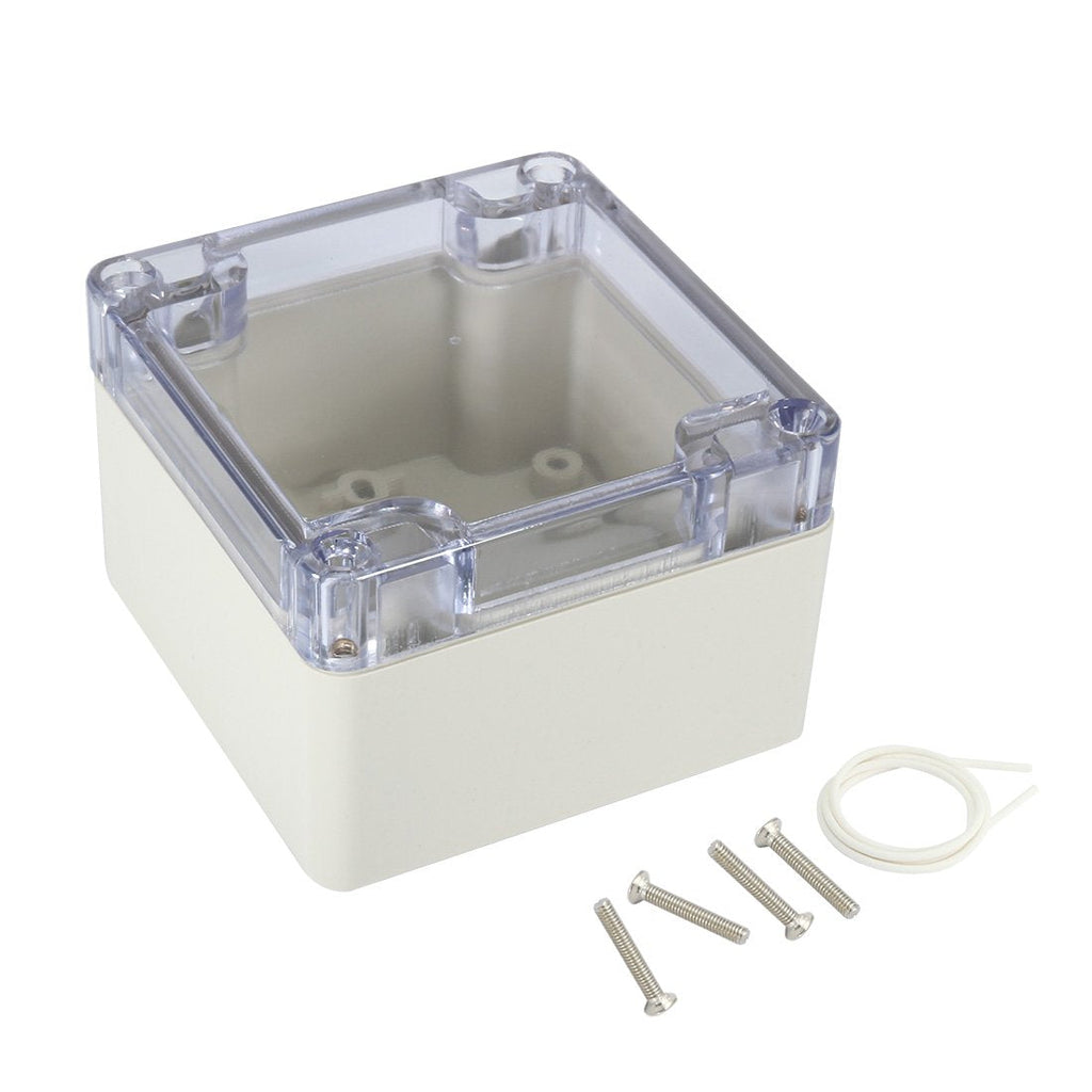 Awclub ABS Plastic Junction Box, Dustproof Waterproof IP65 Electrical Box - Universal Project Enclosure Grey, with PC Transparent/Clear Cover 3.3"x3.2"x2.2"(83mm x 81mm x 56mm) 3.3"x3.2"x2.2"