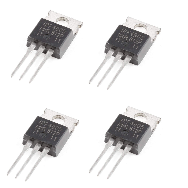Tech Express 4Pcs Transistor IRF4905PBF Mosfet P-Channel 55V 74A 200W TO-220 IRF4905