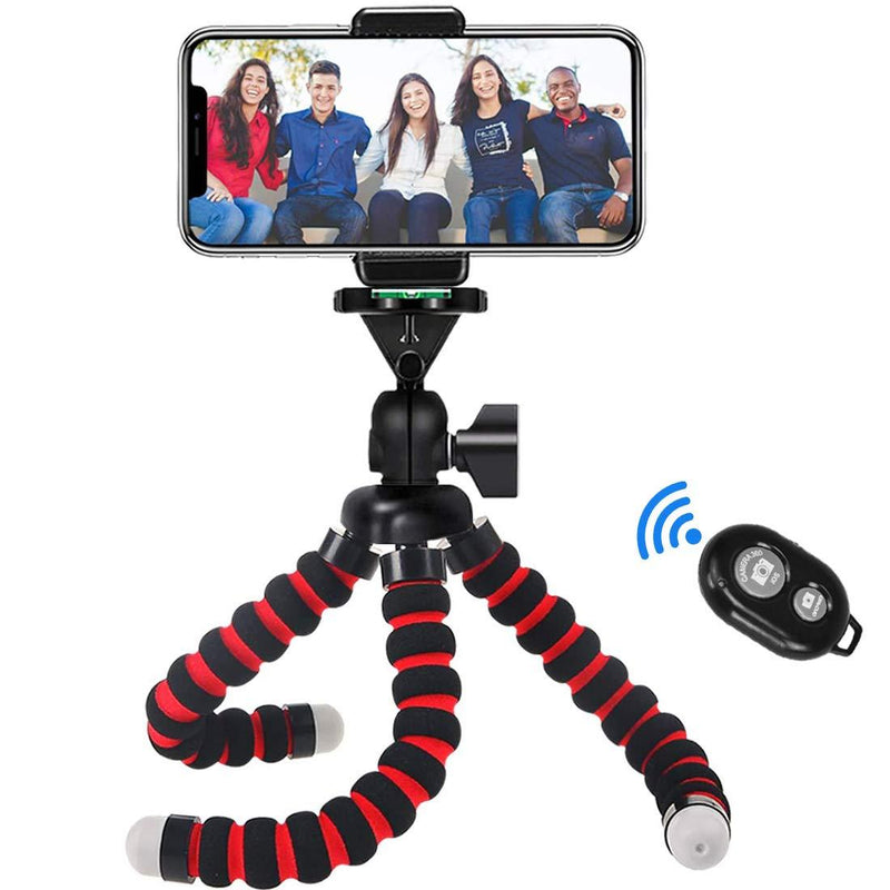 Phone Tripod, Portable and Flexible Camera Stand Holder with Wireless Remote and Universal Clip (11.02 inch) MEDIUM:11.02"