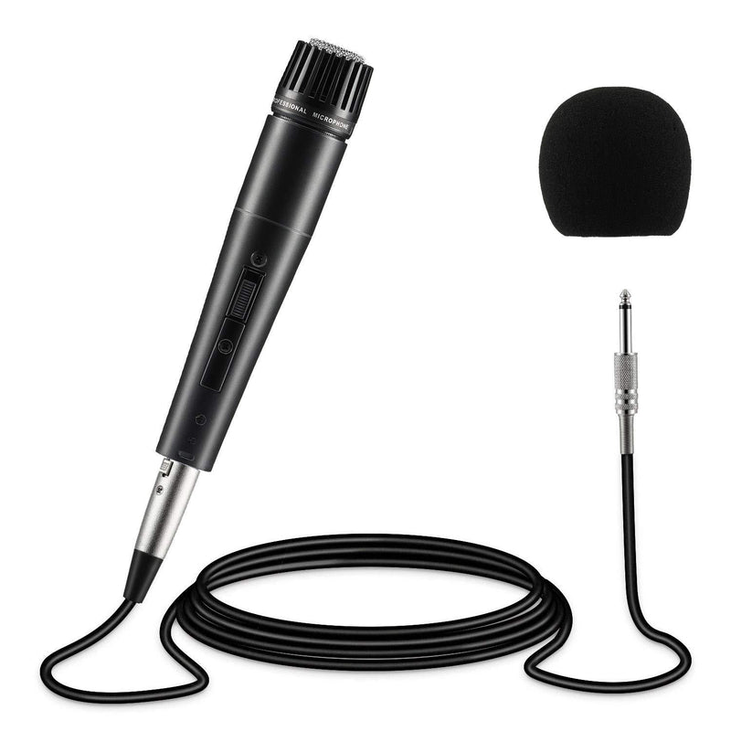 [AUSTRALIA] - Moukey Vocal Instrument Microphone Dynamic Cardioid Wired Mic Metal Handheld, 16.4 ft XLR Cord for Guitar/Drum/Bass/Harmonica/Karaoke/Stage with Switch (MWm-4) 