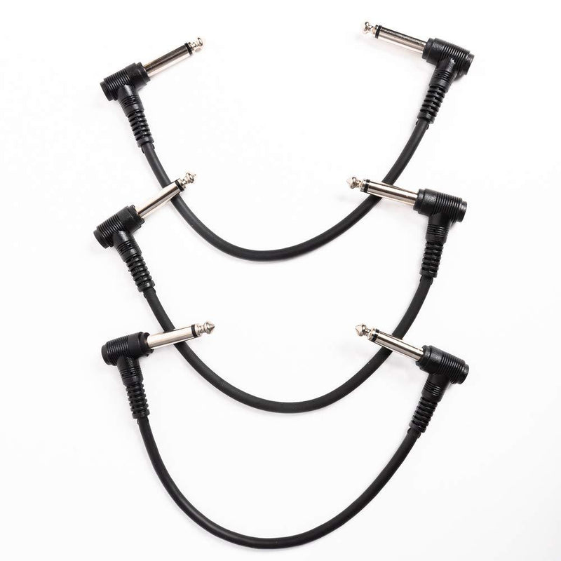 [AUSTRALIA] - Senor Cable 6 Inch Guitar Cable Patch Cable Black 3-Pack Guitar Effect Pedal Cables | Guitar Cables Pedal | Pedal Patch Cables | Guitar Patch Cables 3 Pack 