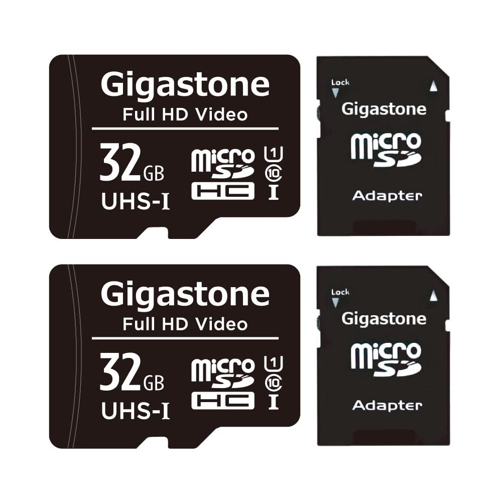 Gigastone 32GB 2-Pack Micro SD Card, FHD Video, Surveillance Security Cam Action Camera Drone Professional, 90MB/s Micro SDHC UHS-I U1 Class 10 32GB FHD 2-Pack