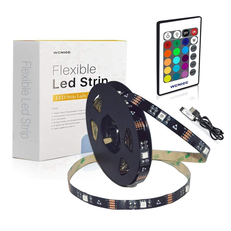 [AUSTRALIA] - WENICE LED Light Strip 18ft for TV 65 to 82inch,tv Backlight Strip 5.5m with 24key IR Remote Multi Color-The Longest 