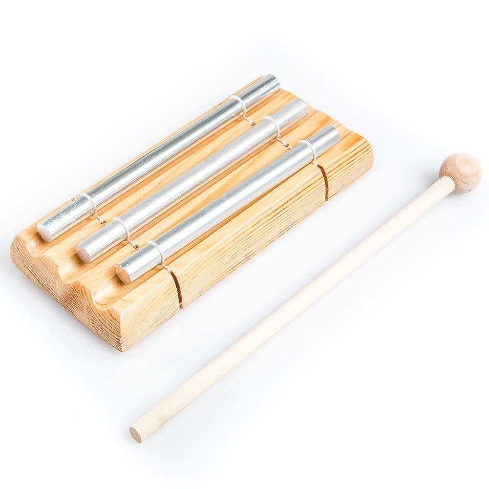 YZNlife Meditation Trio Chime,Three Tone Solo Percussion Instrument for Prayer, Yoga, Eastern Energy Chime for Meditation and Kids Musical Toy Percussion Instrument