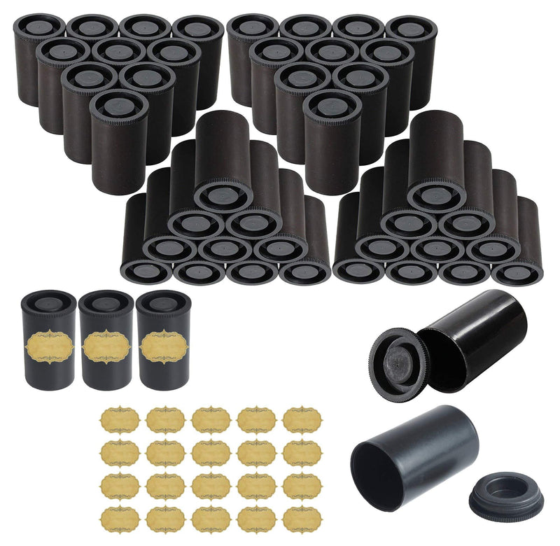 Joyce Lindberg Film Canister with Caps for 35mm Film 45 Pcs Black