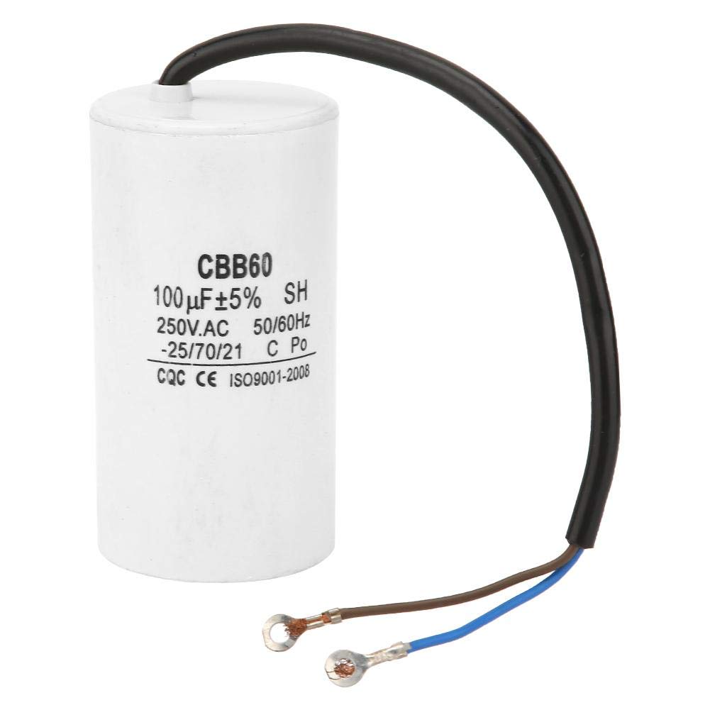 CBB60 Capacitor 100uf Plastic Run Capacitor Motor Capacitor 250V AC 50/60Hz for Air Compressor, Compressors, Pump and Motors