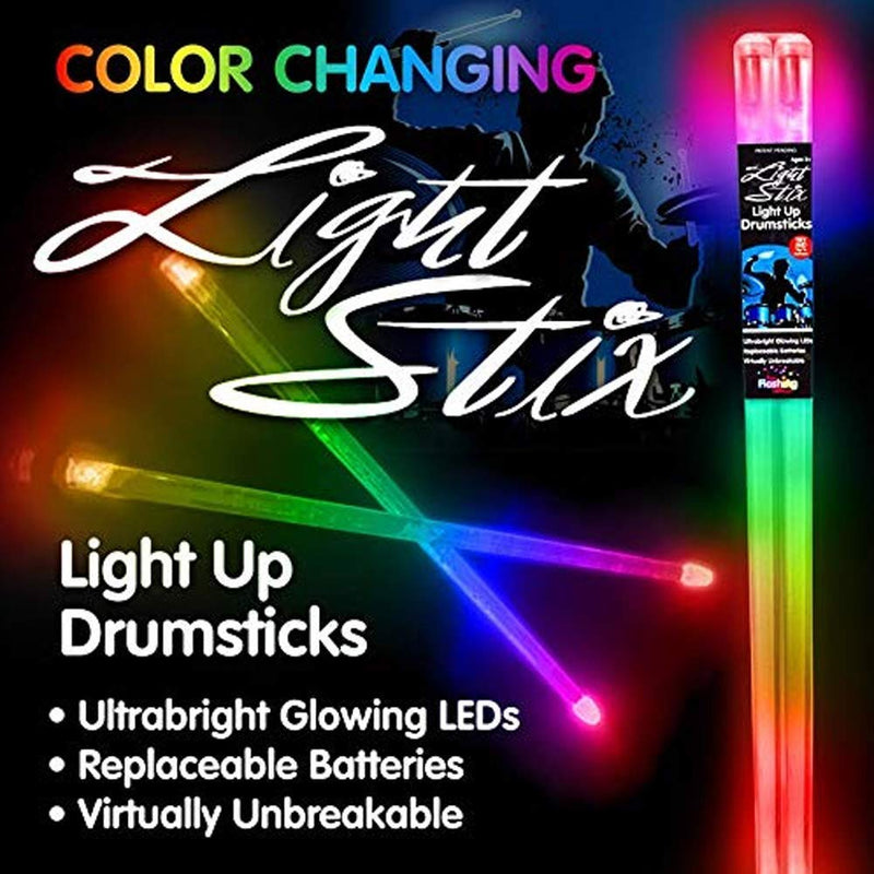 Light Stix LED Light Up Drumsticks (Color Change)| Changes Color Every Beat! Color Change