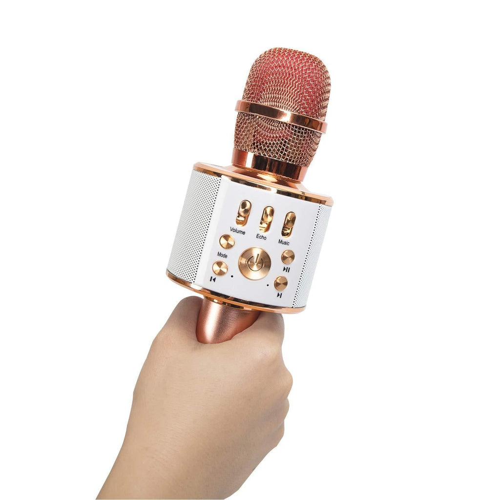 [AUSTRALIA] - Diyomate Wireless Bluetooth Karaoke Microphone Handheld KTV Home Mic Singing Speaker Player Party Birthday Professional Microphones for iOS/Android (Rose Gold) Rose gold 