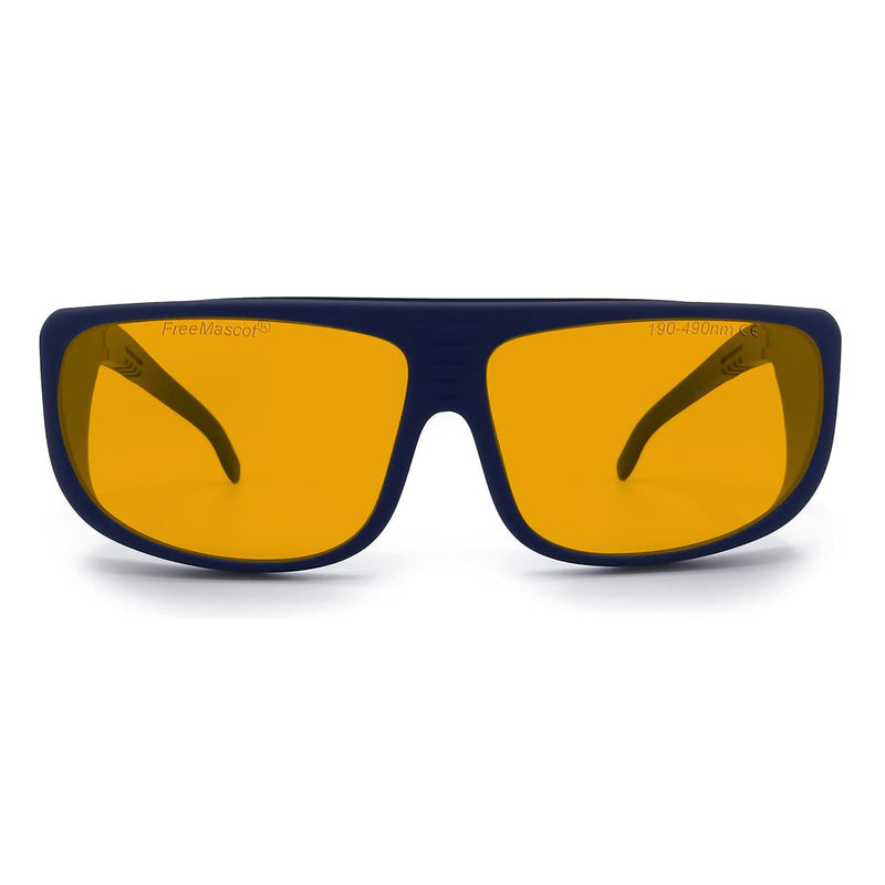FreeMascot Professional OD 6+ 190nm-490nm Wavelength Violet / Blue Laser Safety Glasses for 405nm, 445nm, 450nm,473nm Laser (Frame Style 5)