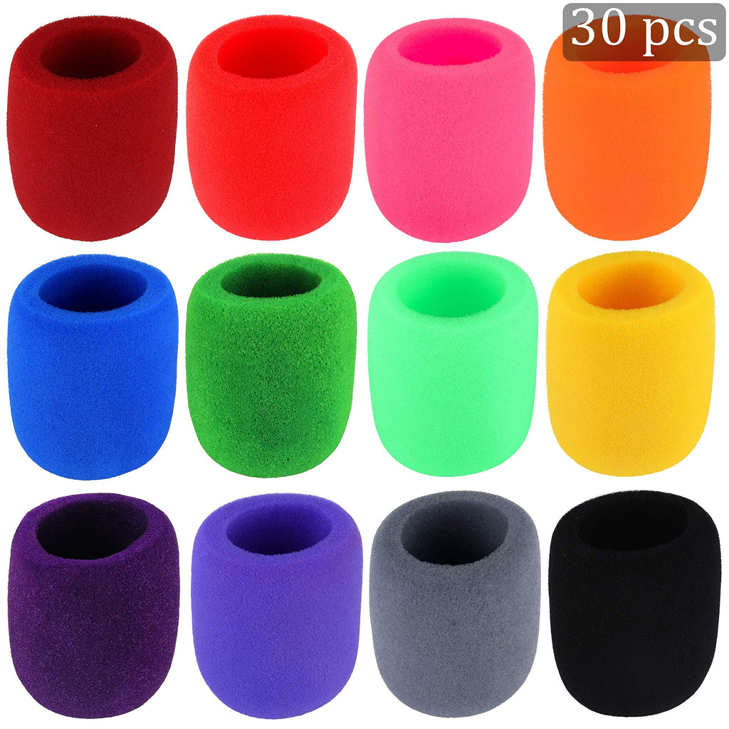 [AUSTRALIA] - 30 Pack Thick Handheld Stage Microphone Windscreen Foam Cover Karaoke DJ (12 Color) 