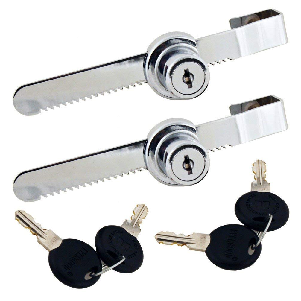 WOOCH Sliding Glass Door Ratchet Lock with Chrome Finish, Keyed Alike Showcase Display - 2 Pack 5-1/2 inches