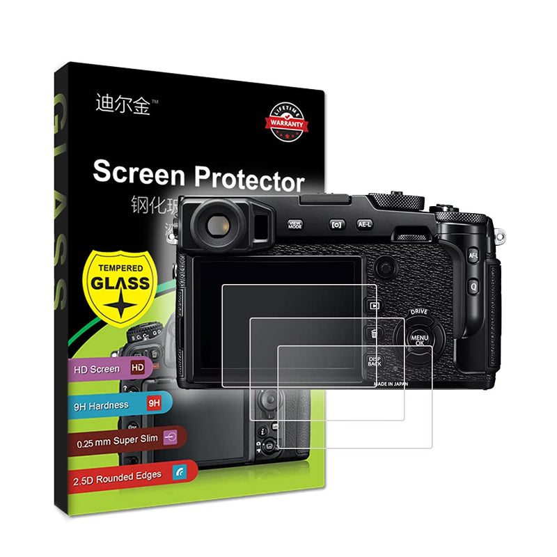 3-Pack Tempered Glass LCD Screen Protector Compatible with Fujifilm X-Pro2 xpro2 Digital Camera