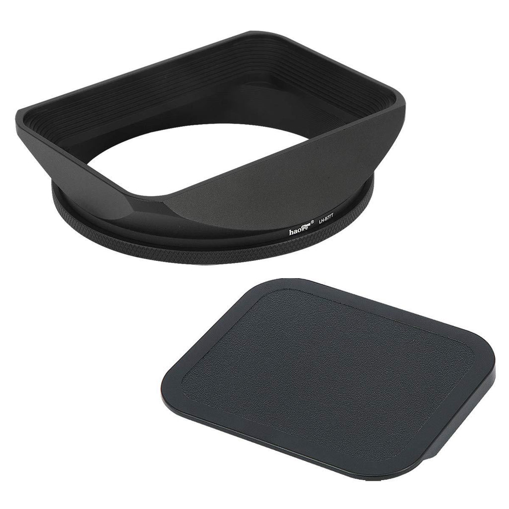 Haoge 77mm Square Metal Screw-in Mount Lens Hood Shade with Cap for 77mm Canon Nikon Sony Leica Leitz Carl Zeiss Voigtlander Nikkor Panasonic Fujifilm Olympus Lens and Other 77mm Filter Thread Lens