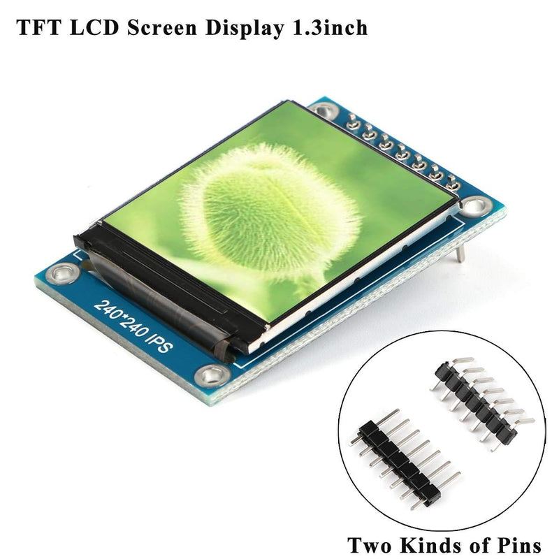 MakerFocus TFT LCD Screen Display 1.3inch TFT LCD Module, 240240 IPS 65K Full Color 3.3V with SPI Interface ST7789 IC Driver, 51 STM32 Ar duino Routines for DIY