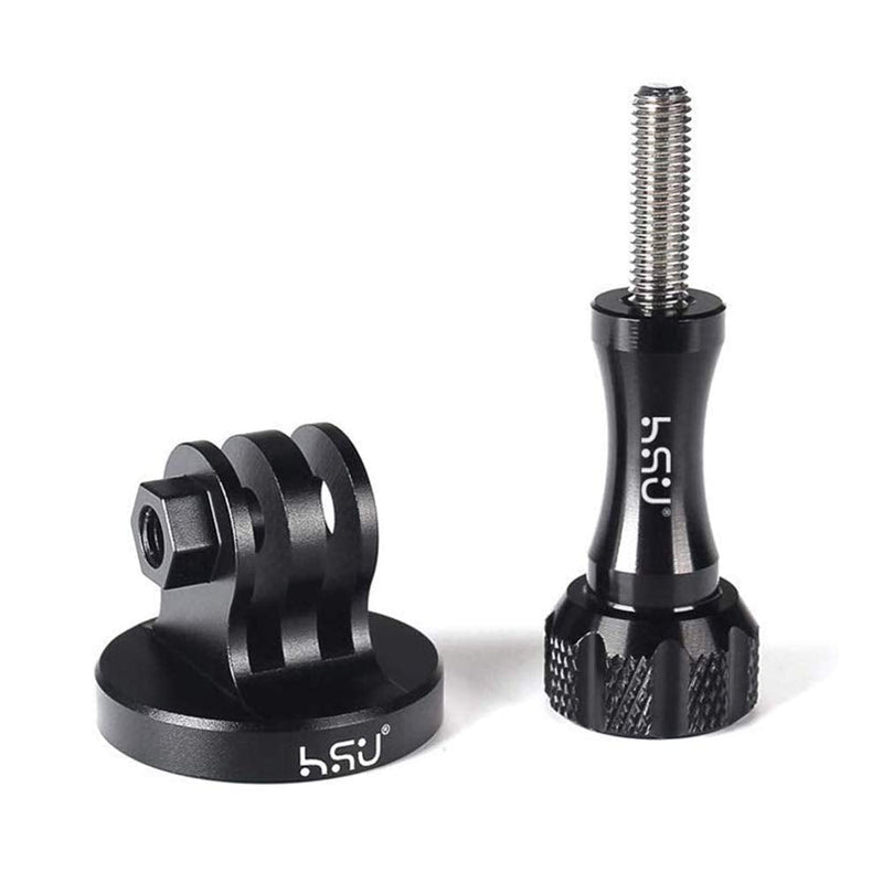 HSU Aluminum Alloy Metal GoPro Tripod/Monopod Mount with Aluminum Thumbscrew for GoPro Hero 10, 9, 8, 7, 6, 5, 4, 3+, 3, 2, 1 HD, AKASO Campark and Other Action Cameras (Black) Monopod Mount + Thumbscrew (Black)