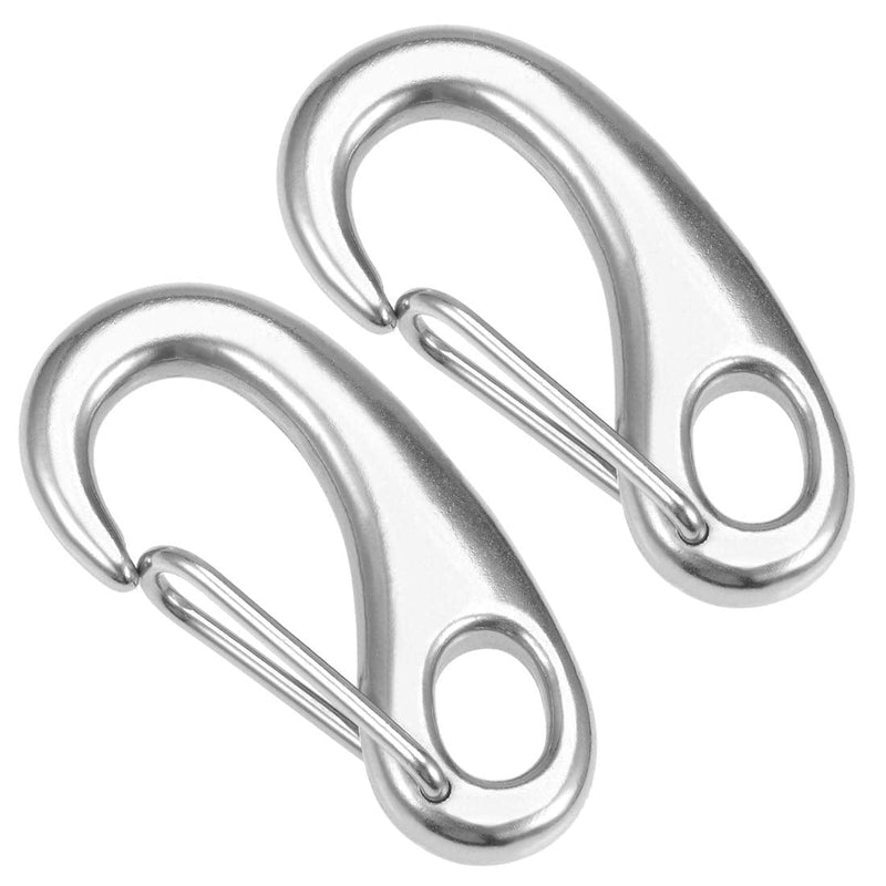uxcell Spring Gate Snap Hook 70mm/2.75", 304 Stainless Steel, for DIY Crafts Keychains, Pack of 2