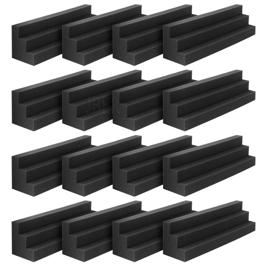 JBER Column Acoustic Wedge Studio Foam Corner Block Finish Corner Wall in Studios or Home Theater (16 Pack)… 16 Pack Black