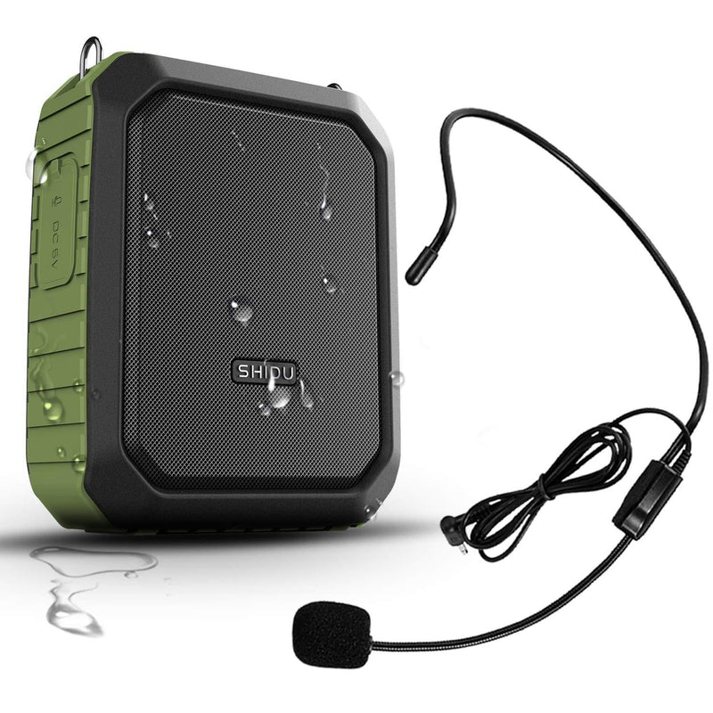 Portable Personal Waterproof Voice Amplifier Wired Headset Microphone Small Bluetooth Pa Speaker 18W 4400mAh Rechargeable Wearable Mic System for Teachers or Outdoors (Wired Version)