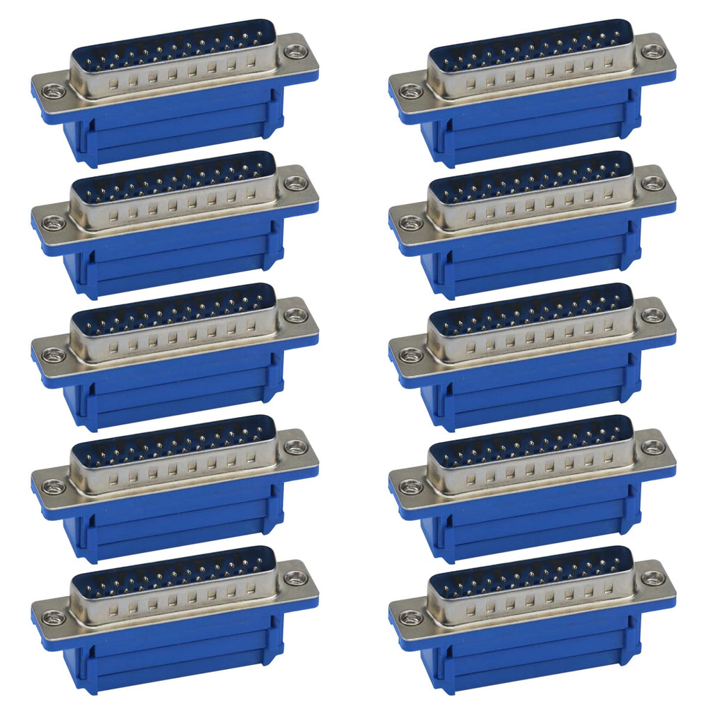 Antrader 10 Pack DB25 Male D-Sub 25Pin Solderless Type IDC Crimp Connectorn for Flat Ribbon Cable