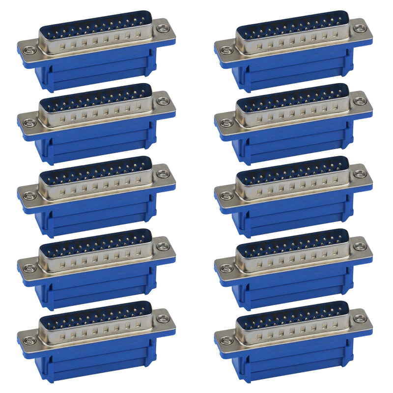 Antrader 10 Pack DB25 Male D-Sub 25Pin Solderless Type IDC Crimp Connectorn for Flat Ribbon Cable