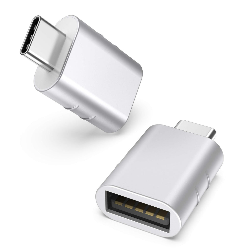 Syntech USB C to USB Adapter [2 Pack] USB C Male to USB3 Female Adapter Compatible with iMac 2021 iPad Pro 2021 MacBook Pro 2020 MacBook Air 2020 and Other Type C Devices Silver