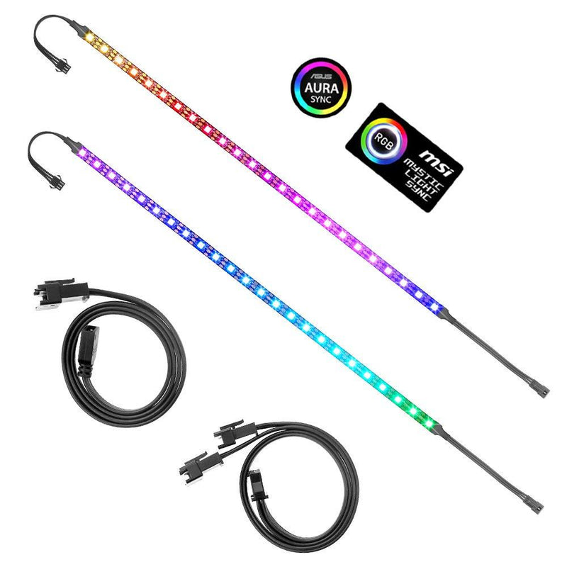 [AUSTRALIA] - ALITOVE Addressable RGB LED Strip for PC, 5V WS2812B Rainbow Digital Light Strip for ASUS Aura SYNC, MSI Mystic Light SYNC, ASRock Polychrome RGB 3 pin 5V ADD Header on Motherboard, 40cm 24 LED, 2pcs 80cm (2x 40cm) 