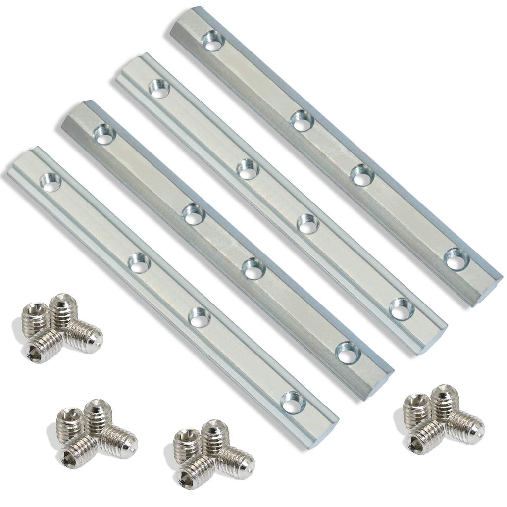 KOOTANS 4pcs Link Connector Joint Aluminum Profile Length Extension Zinc Plated Fastener with Screws for 2020 Slot 6mm Aluminum Profile 20S 4pcs