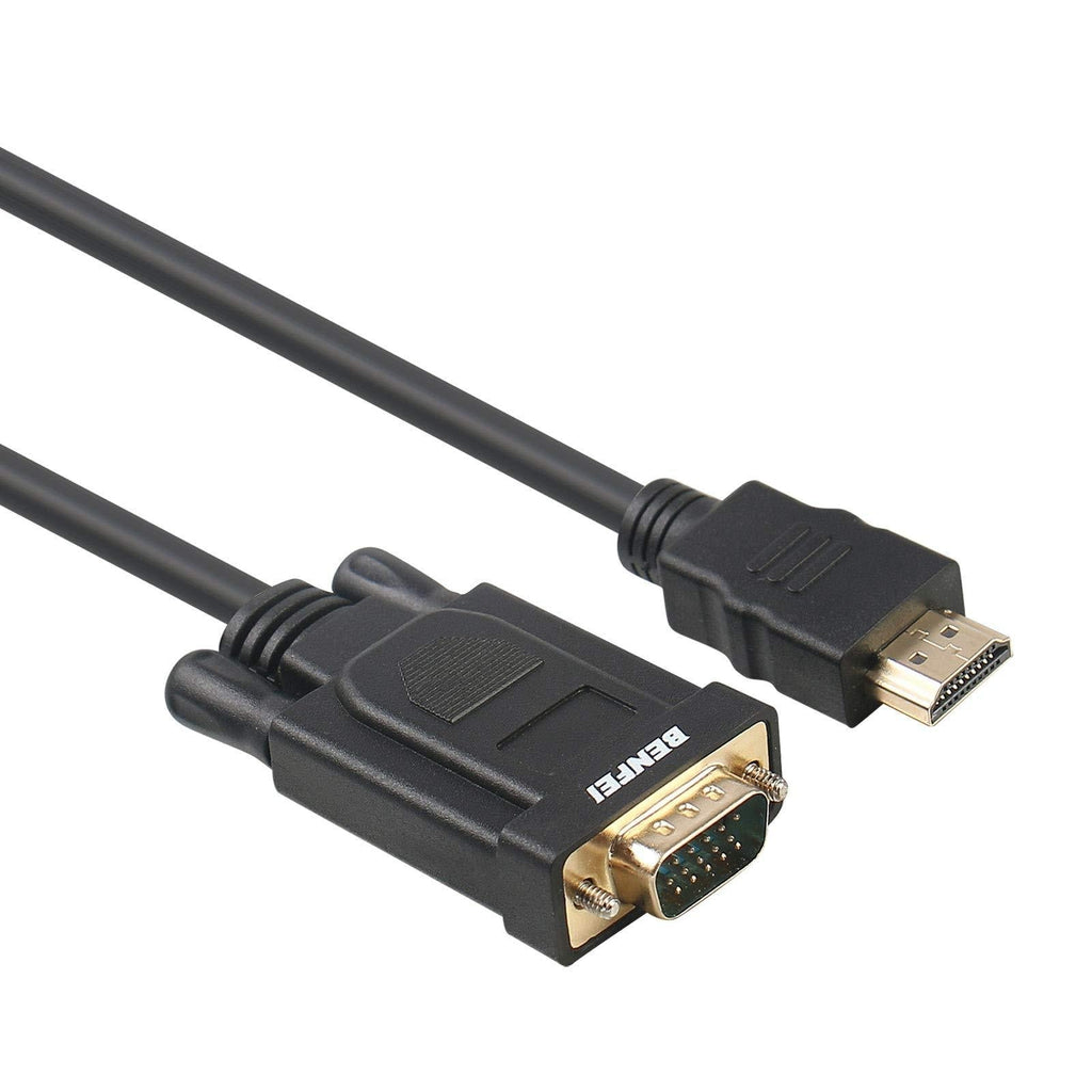 HDMI to VGA, Benfei Gold-Plated HDMI to VGA 10 Feet Cable (Male to Male) Compatible for Computer, Desktop, Laptop, PC, Monitor, Projector, HDTV, Raspberry Pi, Roku, Xbox and More 1 PACK