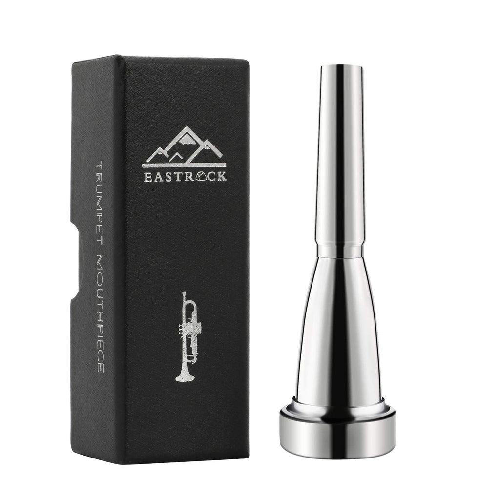 EASTROCK Trumpet Mouthpiece 3C Silver Plated Bullet Shape Vaccum Package