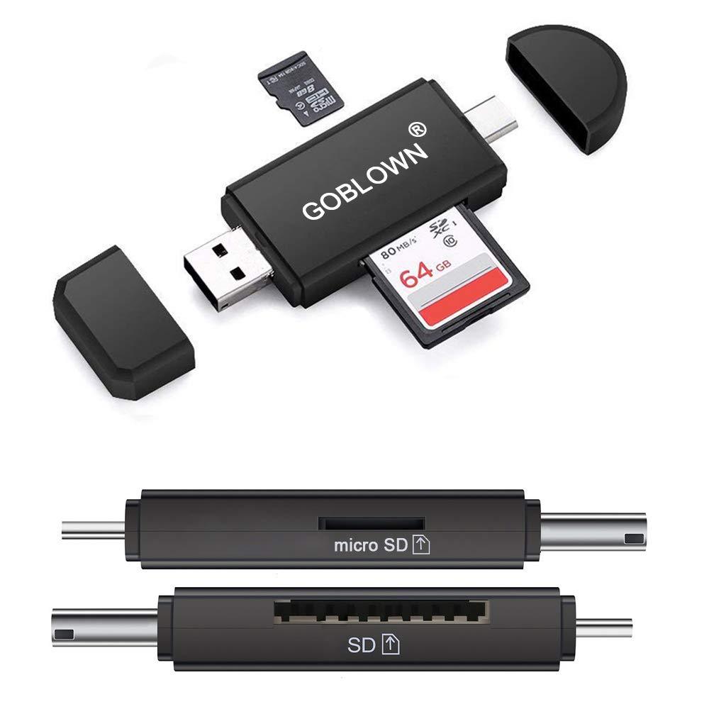 Goblown USB SD Card Reader,OTG Adapter,Micro SD Card Reader/USB 2.0 Cardreader/TF, SD, Microsd, SDXC, SDHC, MMC, RS-MMC, Micro SDXC, Micro SDHC, UHS-I Camera Reader for PC & Laptop & Smart Phones