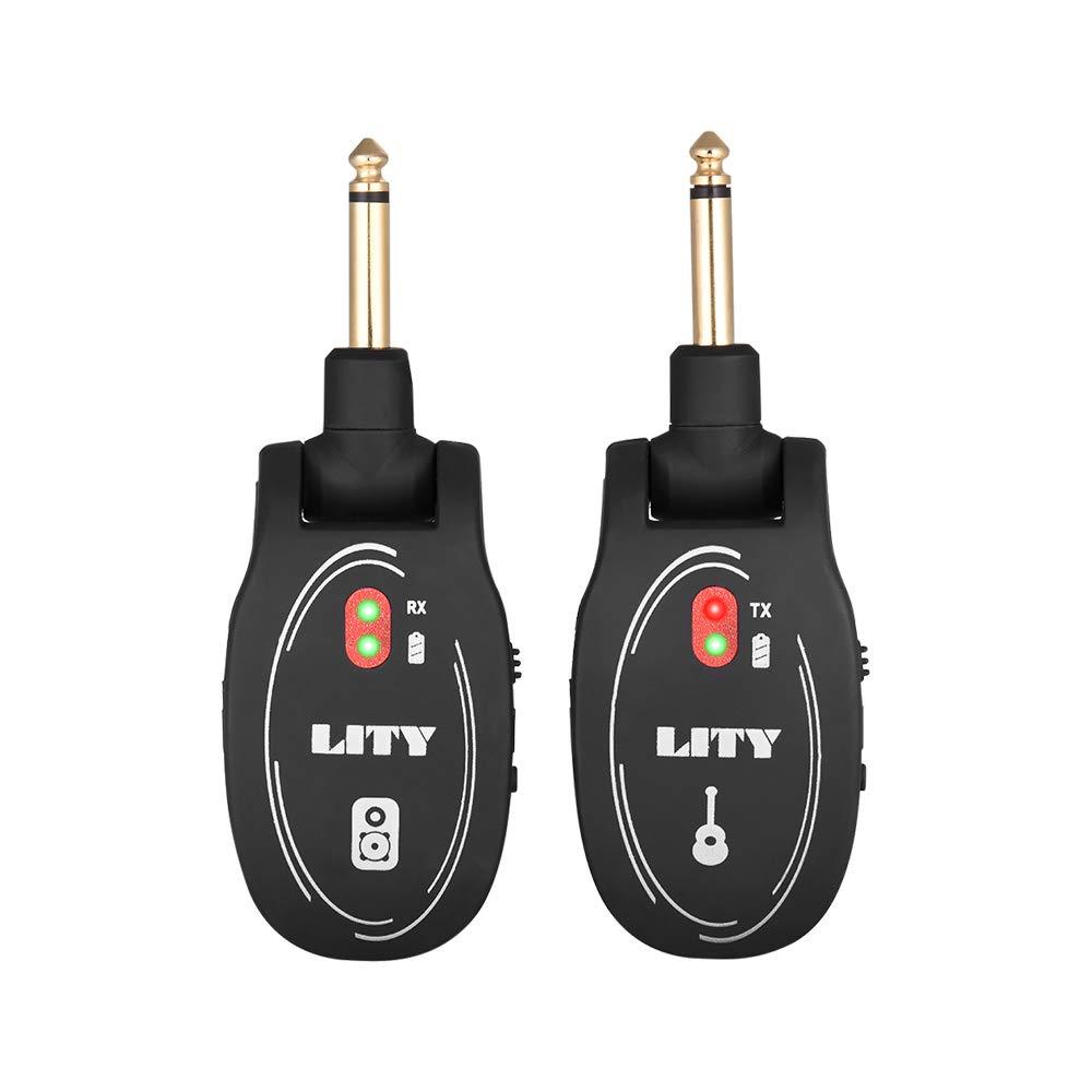 [AUSTRALIA] - Muslady Wireless Guitar Transmitter and Receiver Set UHF 50M Transmission Range Built-in Rechargeable Lithium Battery for Bass Electric Guitar Violin 