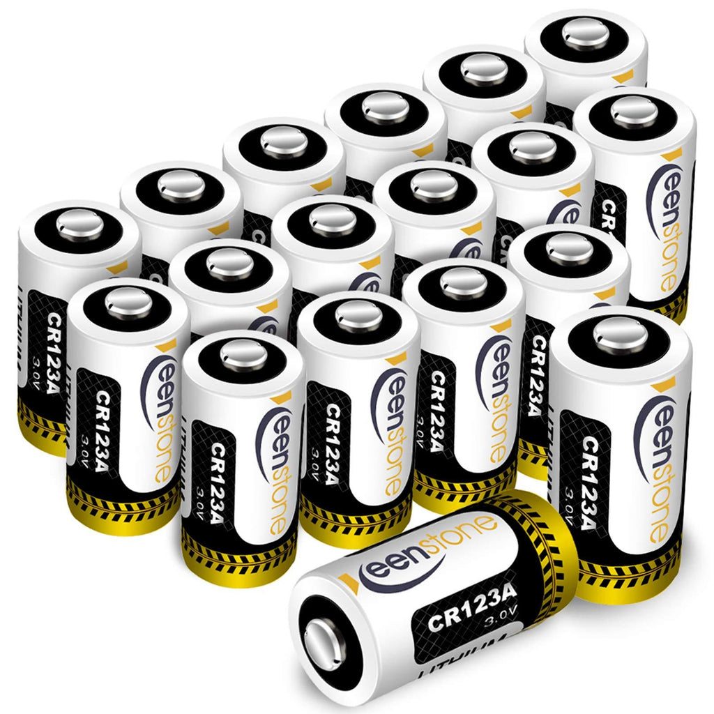 CR123A 3v Lithium Battery 18 Pack, Keenstone UL Certified Non-Rechargeable 1600mAh Lithium Batteries for Flashlight Torch Microphones (NOT for Arlo Cameras)
