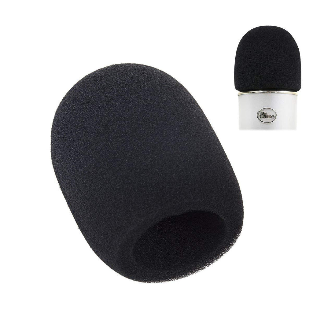 Wakaka Blue Yeti Foam Microphone Windscreen,Pop Filter For Yeti Pro Condenser Microphones,Compatible With Most Mic Models(Black)