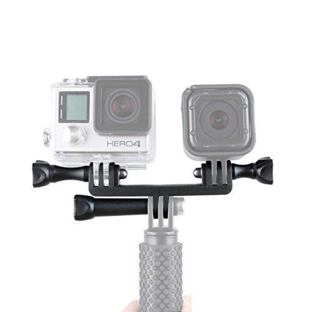 Williamcr Dual Twin Mount Adapter for GoPro Hero 10/9/8/7/(2018)/6/5/4 Black,Hero 3+,DJI Osmo Action,AKASO/Campark/YI Action Camera