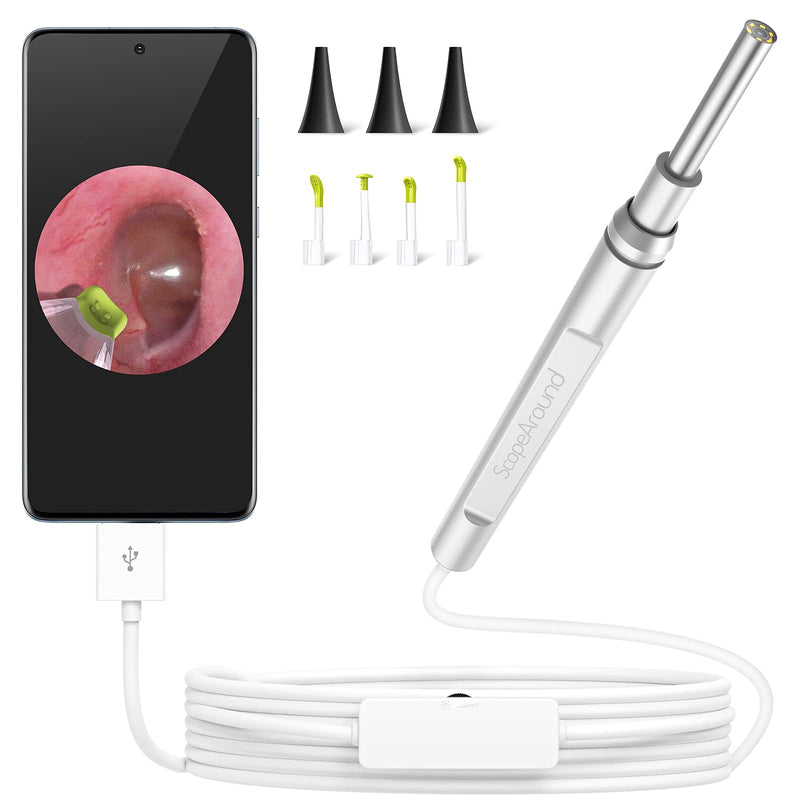 ScopeAround Ear Wax Removal Endoscope Earwax Remover Tool Ear Camera 720P HD Wireless Ear Otoscope with 6 LED Lights,Ear Scope with Ear Wax Cleaner Tool for Android Phone PC Tablet Not iPhone and iPad