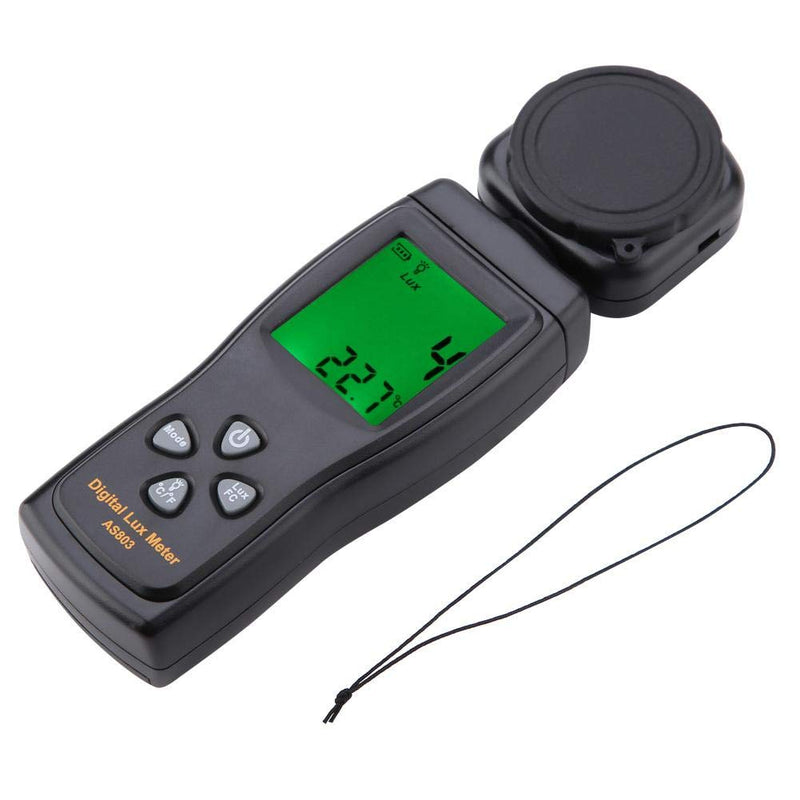 Smart Sensor AS803 Adjustable Mini Digital Luxmeter Light Meter -10~50 with LCD Display, Rope, Cover