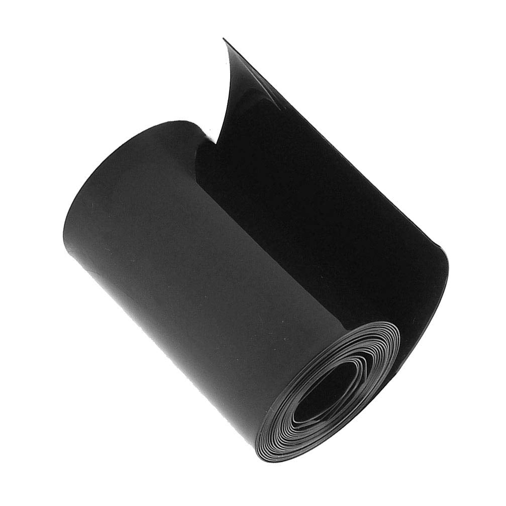 DIY Battery Pack PVC Heat Shrink Wrap Tube,Black 150±3MM Flat Width 3M Length for Big Battery Pack Power（If You are not Sure What Size You Need,Pls Email to me When u Place The Order