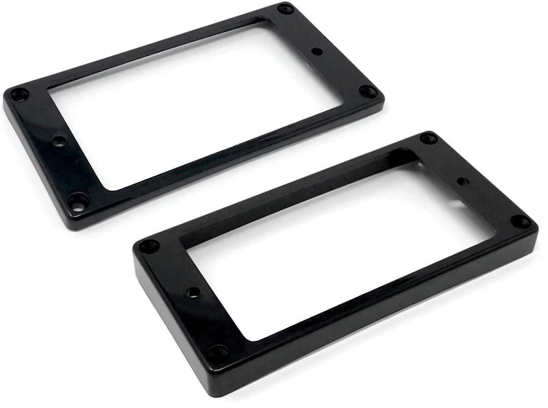 Vintage Forge Black Curved Bottom Humbucker Pickup Mounting Ring Set (Bridge & Neck) for Epiphone Guitars HR1800C-BLK