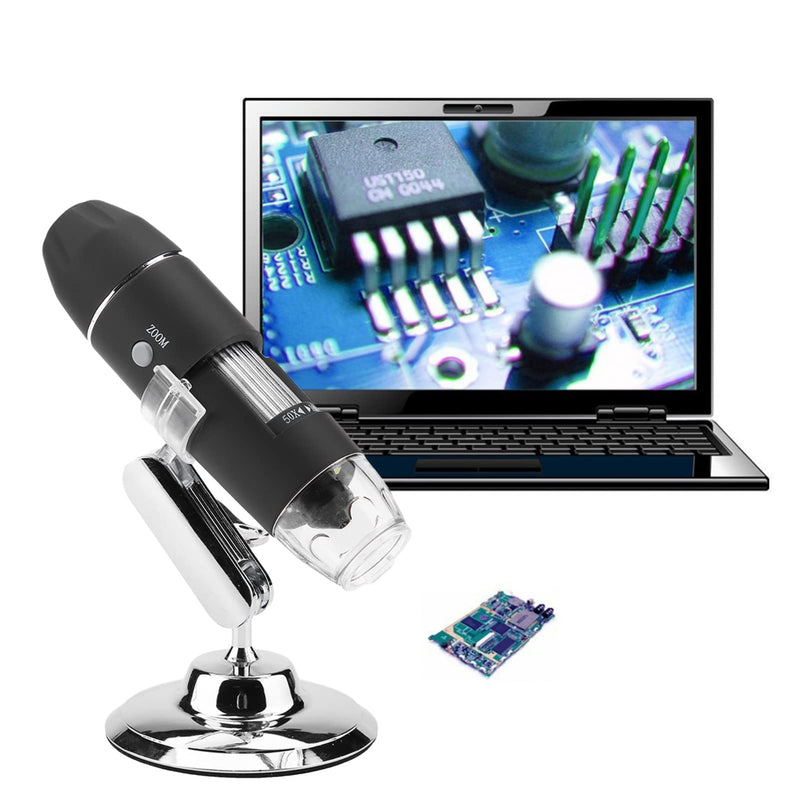 USB Digital Microscope, 2MP 50X-1600X USB 2.0 Portable Electronic Microscope Camera, with 8 Adjustable LED Lights, for Win10/8/7/Vista/XP