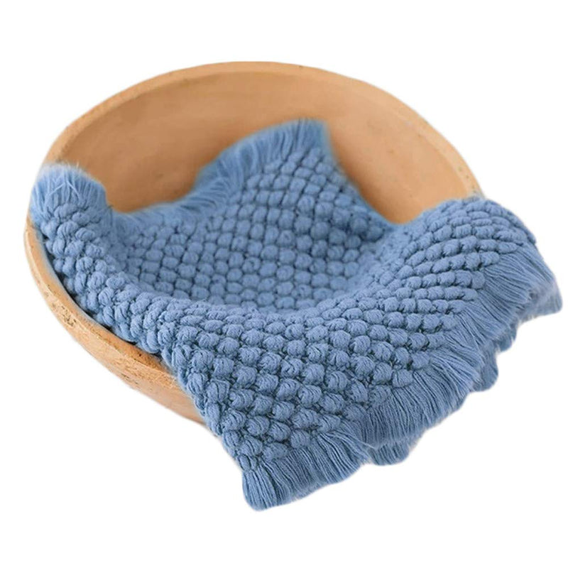 Baby Photography Props Basket Braid Wool Wrap Newborn Photo Shoot Baskets Filler Posing Stuffer Background Blanket Blue