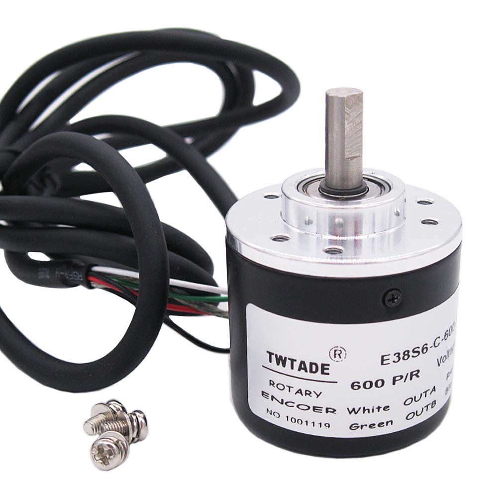 TWTADE/ 600P/R Incremental Rotary Encoder DC 5-24V Wide Voltage Power Supply 6mm Shaft AB Two Phases 600P/R