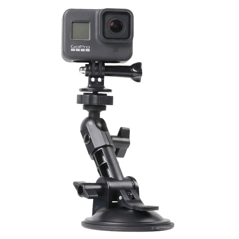 SUREWO Suction Cup Camera Car Mount with Tripod Adapter for GoPro Hero 10 9 8 7 6 5 4 Black,Car Suction Cup Mount Compatible with GoPro,DJI Osmo Action,XiaoMi YI and Most Action Cameras