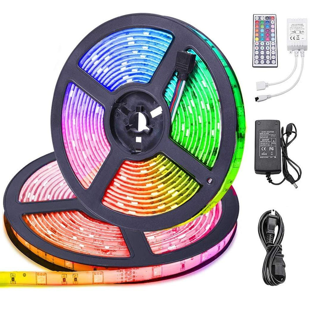 [AUSTRALIA] - LED Strip Lights 32.8 ft, ESEYE IP65 Waterproof Flexible RGB Tape Lights Self Adhesive Multicolor 12V 5A 5050 300LEDs Neon Mood Ribbon Light kit for Room Kitchen TV Festival Illumination with Remote 