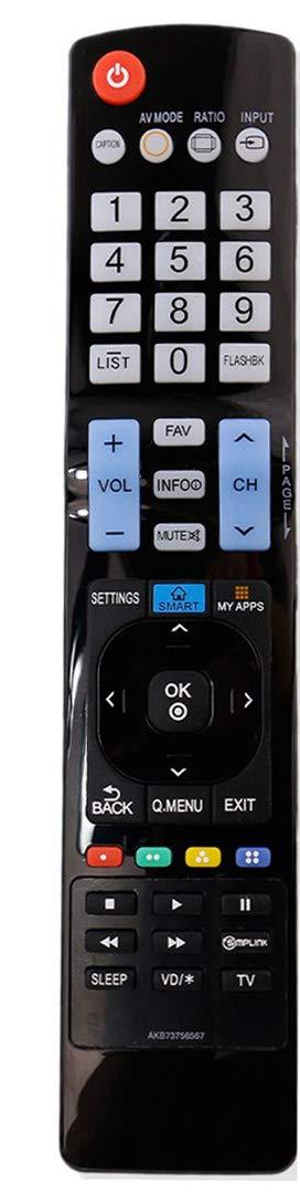New AKB73756567 Remote Control Replaced for LG TVs Model #: AGF76692626