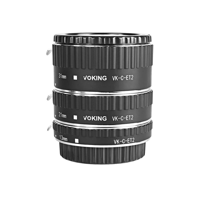 Voking VK-C-ET2 13mm 21mm 31mm Auto Focus Macro Extension Tube Set for Canon SLR Cameras (Black)