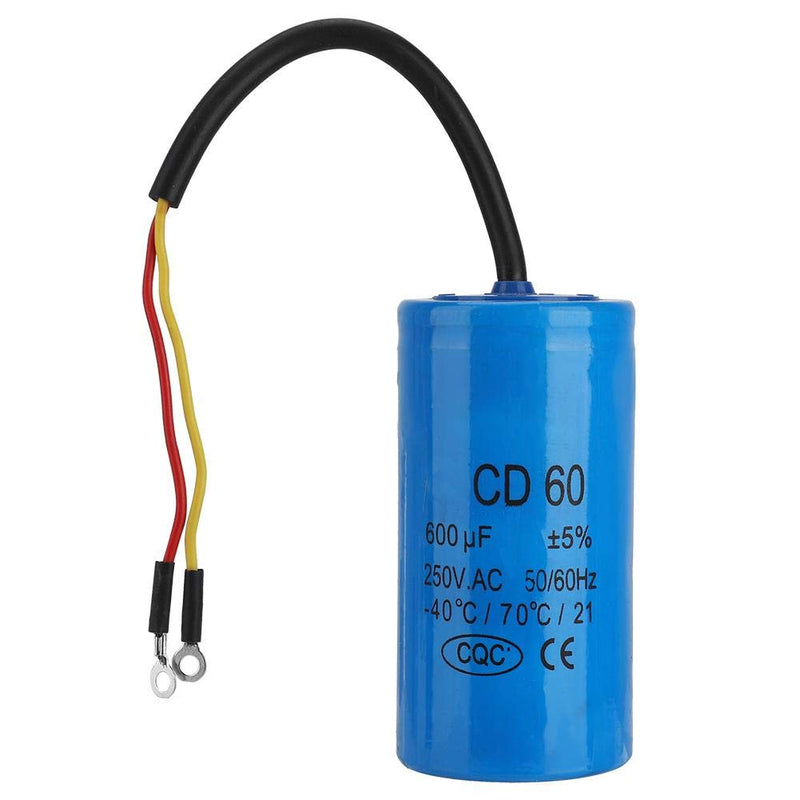 Acogedor 600uF 50/60Hz Run Capacitor,CD60 Run Capacitor with Wire Lead,Lightweight, Heat Resisting and Anti-explosion,for Air Conditioners, Compressors,Motors,250V AC