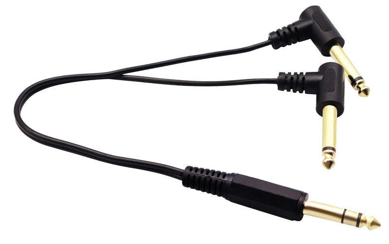 [AUSTRALIA] - zdyCGTime 6.35mm to 26.35 Audio Y Splitter Cable,Gold Plated 90 Degree 1/4 Inch 6.35mm Male TRS Stereo to 2(Dual) 6.35mm 1/4 Inch Male TS Mono Right Angle Y Splitter Audio Cable(30CM/12Inch) 30CM/12Inch 