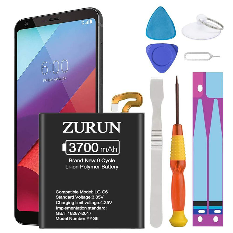 Battery for LG G6, Upgraded ZURUN 3700mAh Li-Polymer BL-T32 Battery Replacement for LG G6 H872 H870 H871 VS998 LS993 with Repair Screwdriver Tool Kit [2 Year Warranty]