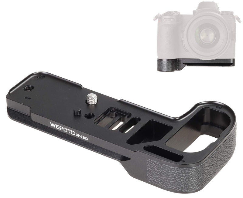 WEPOTO GP-Z7 Hand Grip Quick Release Plate L Bracket QR Plate Compatible with Nikon Z5 Z6 Z7 Z6II Z7II Camera -Aluminium Leather